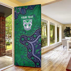 Personalized Newcastle Knights Door Cover Aboriginal Pattern with Graffiti Style Design