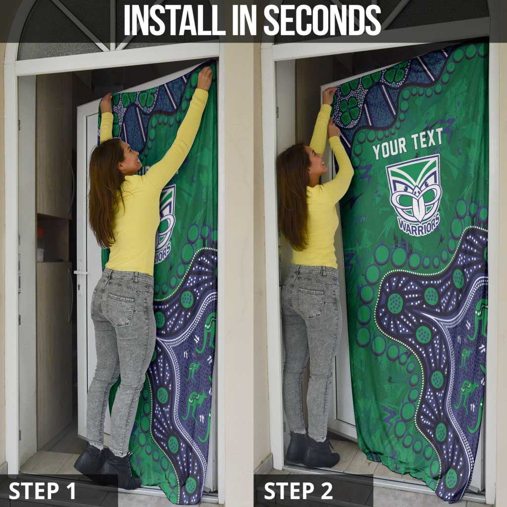 Personalized Newcastle Knights Door Cover Aboriginal Pattern with Graffiti Style Design