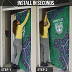 Personalized Newcastle Knights Door Cover Aboriginal Pattern with Graffiti Style Design