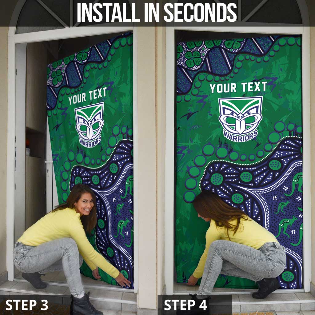 Personalized Newcastle Knights Door Cover Aboriginal Pattern with Graffiti Style Design