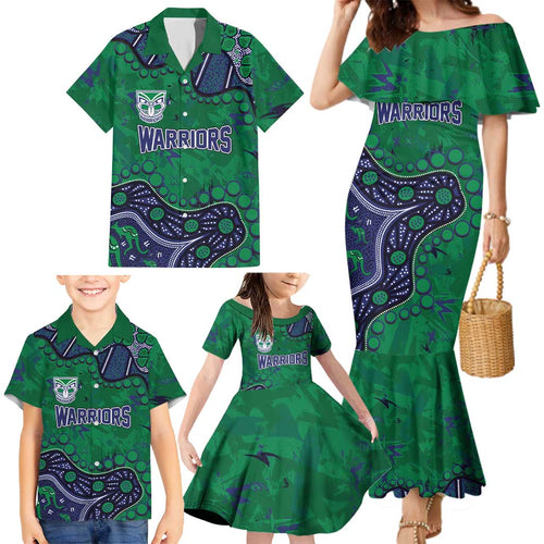 Personalized Newcastle Knights Family Matching Mermaid Dress and Hawaiian Shirt Aboriginal Pattern with Graffiti Style Design