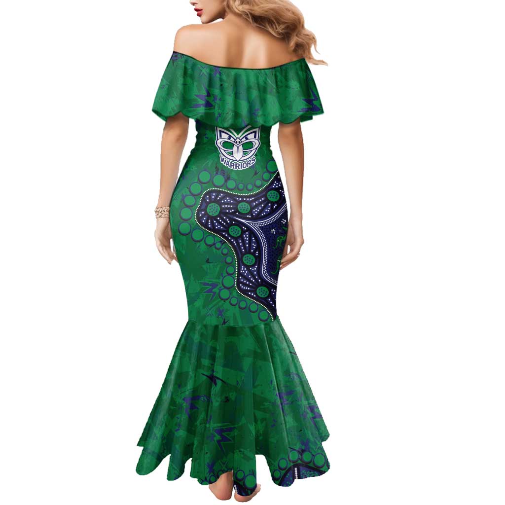 Personalized Newcastle Knights Family Matching Mermaid Dress and Hawaiian Shirt Aboriginal Pattern with Graffiti Style Design