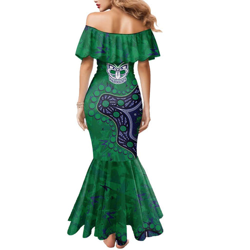 Personalized Newcastle Knights Family Matching Mermaid Dress and Hawaiian Shirt Aboriginal Pattern with Graffiti Style Design