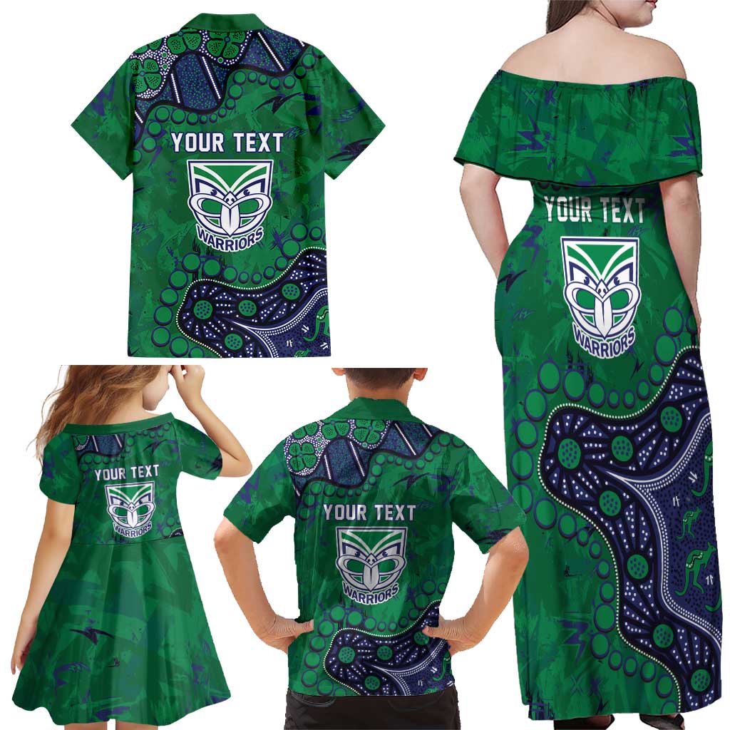 Personalized Newcastle Knights Family Matching Off Shoulder Maxi Dress and Hawaiian Shirt Aboriginal Pattern with Graffiti Style Design