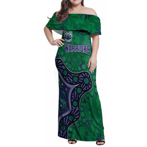 Personalized Newcastle Knights Family Matching Off Shoulder Maxi Dress and Hawaiian Shirt Aboriginal Pattern with Graffiti Style Design