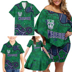 Personalized Newcastle Knights Family Matching Off Shoulder Short Dress and Hawaiian Shirt Aboriginal Pattern with Graffiti Style Design