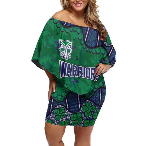 Personalized Newcastle Knights Family Matching Off Shoulder Short Dress and Hawaiian Shirt Aboriginal Pattern with Graffiti Style Design