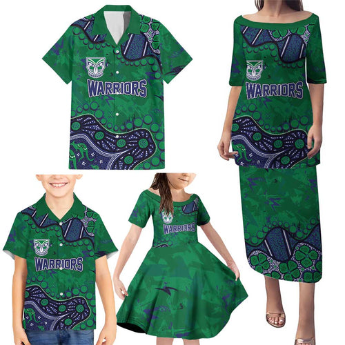Personalized Newcastle Knights Family Matching Puletasi and Hawaiian Shirt Aboriginal Pattern with Graffiti Style Design