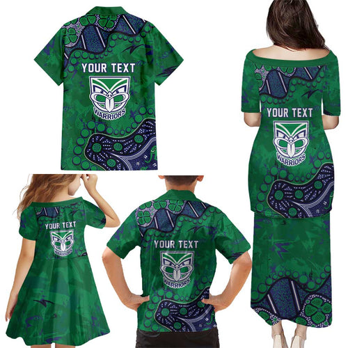 Personalized Newcastle Knights Family Matching Puletasi and Hawaiian Shirt Aboriginal Pattern with Graffiti Style Design