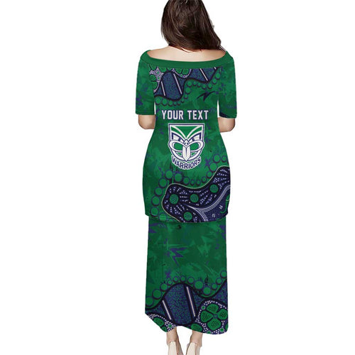 Personalized Newcastle Knights Family Matching Puletasi and Hawaiian Shirt Aboriginal Pattern with Graffiti Style Design