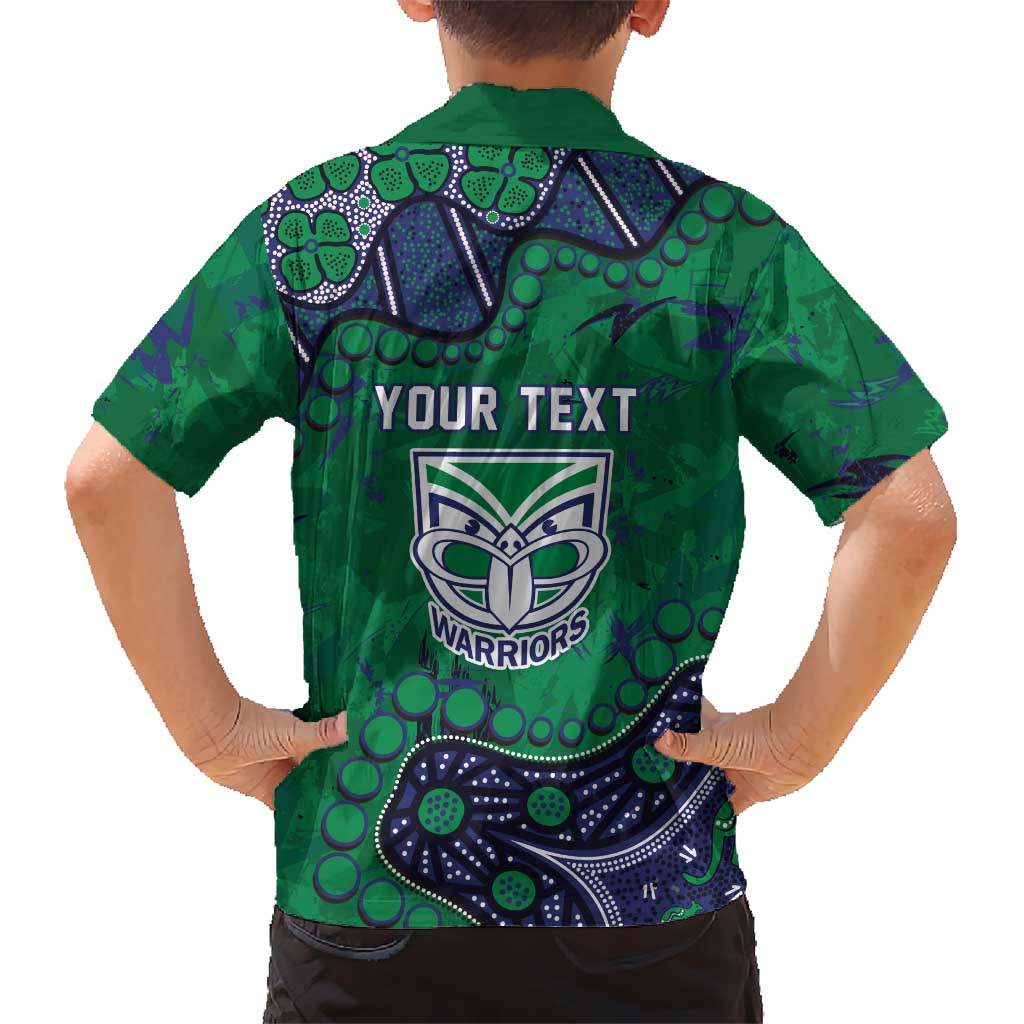Personalized Newcastle Knights Family Matching Short Sleeve Bodycon Dress and Hawaiian Shirt Aboriginal Pattern with Graffiti Style Design