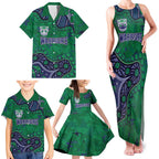 Personalized Newcastle Knights Family Matching Tank Maxi Dress and Hawaiian Shirt Aboriginal Pattern with Graffiti Style Design