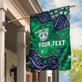 Personalized Newcastle Knights Garden Flag Aboriginal Pattern with Graffiti Style Design
