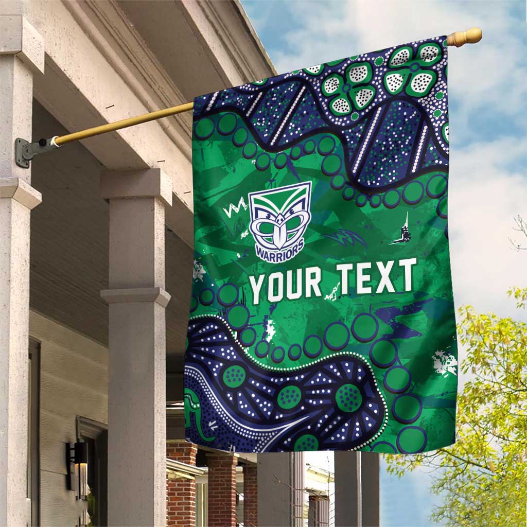 Personalized Newcastle Knights Garden Flag Aboriginal Pattern with Graffiti Style Design