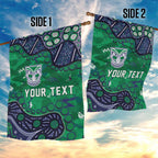 Personalized Newcastle Knights Garden Flag Aboriginal Pattern with Graffiti Style Design