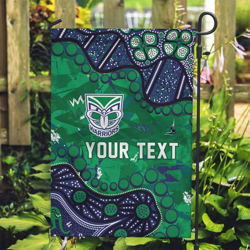 Personalized Newcastle Knights Garden Flag Aboriginal Pattern with Graffiti Style Design