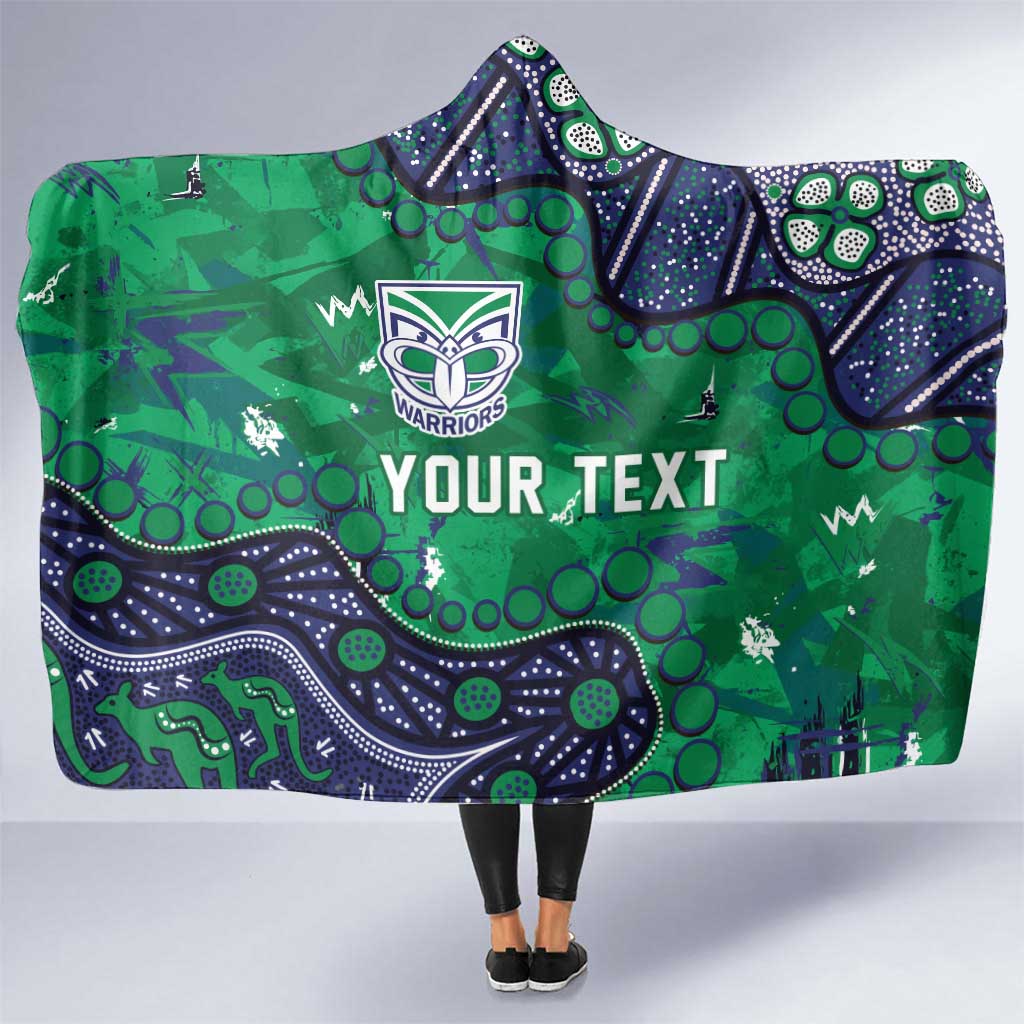 Personalized Newcastle Knights Hooded Blanket Aboriginal Pattern with Graffiti Style Design