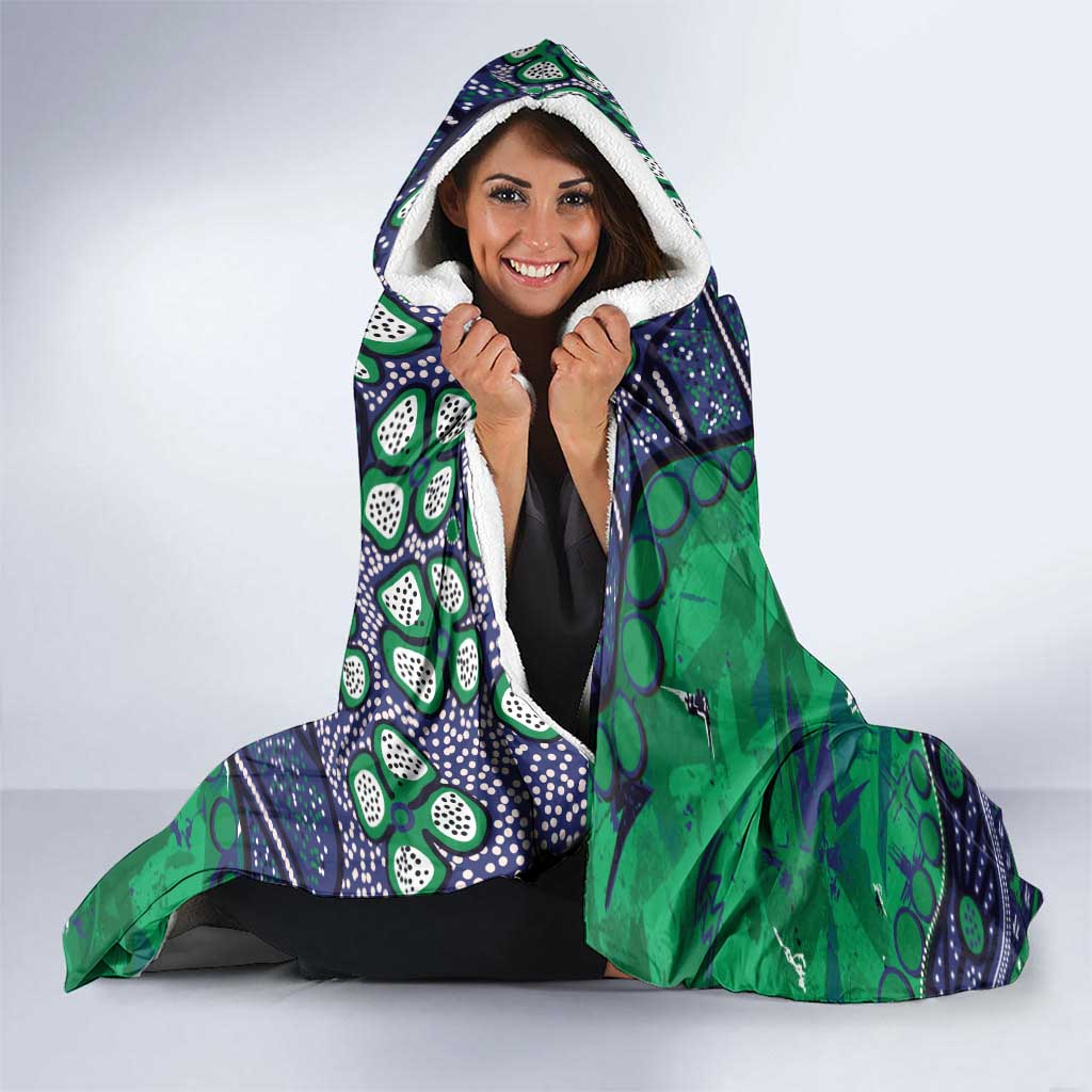 Personalized Newcastle Knights Hooded Blanket Aboriginal Pattern with Graffiti Style Design