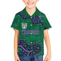 Personalized Newcastle Knights Kid Hawaiian Shirt Aboriginal Pattern with Graffiti Style Design
