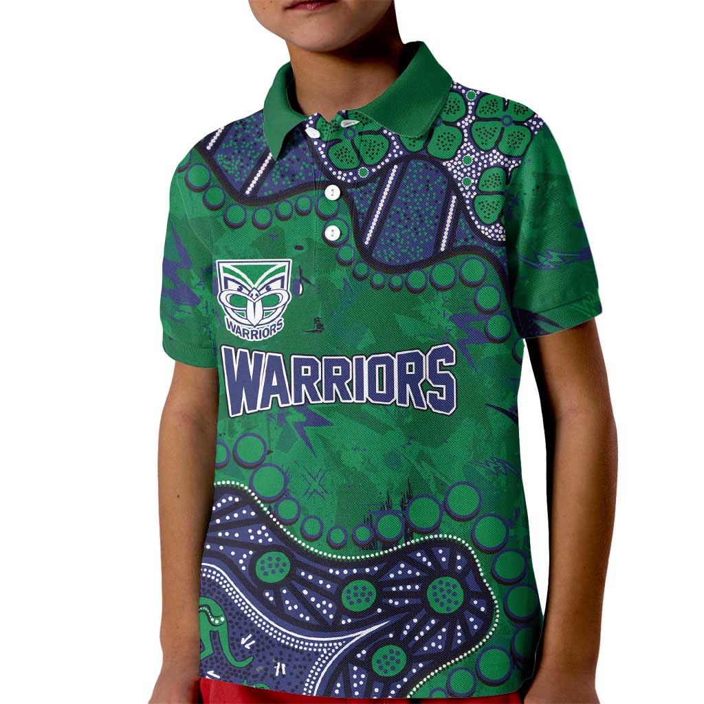 Personalized Newcastle Knights Kid Polo Shirt Aboriginal Pattern with Graffiti Style Design