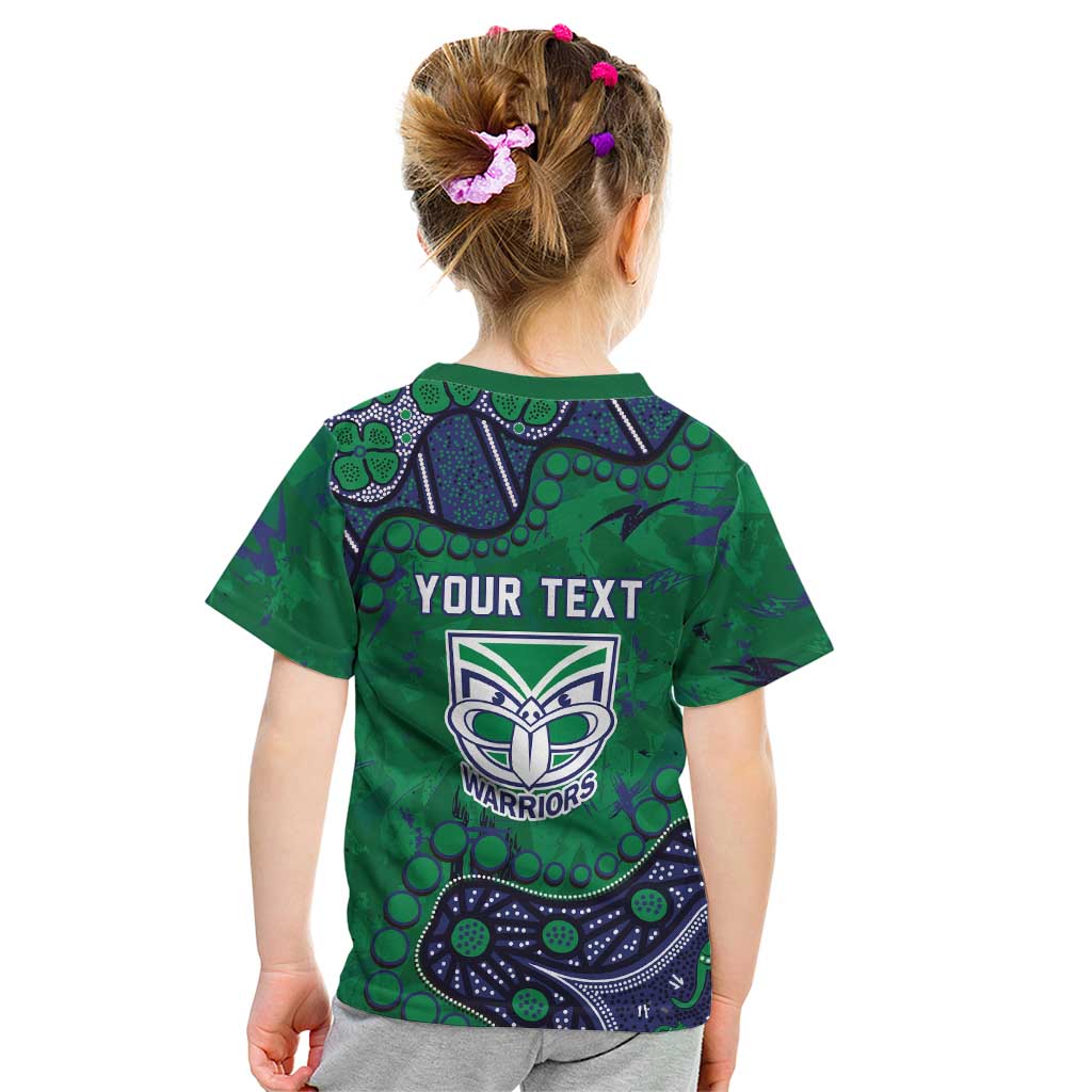 Personalized Newcastle Knights Kid T Shirt Aboriginal Pattern with Graffiti Style Design