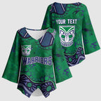 Personalized Newcastle Knights Kimono Sleeve Blouse Aboriginal Pattern with Graffiti Style Design