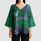 Personalized Newcastle Knights Kimono Sleeve Blouse Aboriginal Pattern with Graffiti Style Design