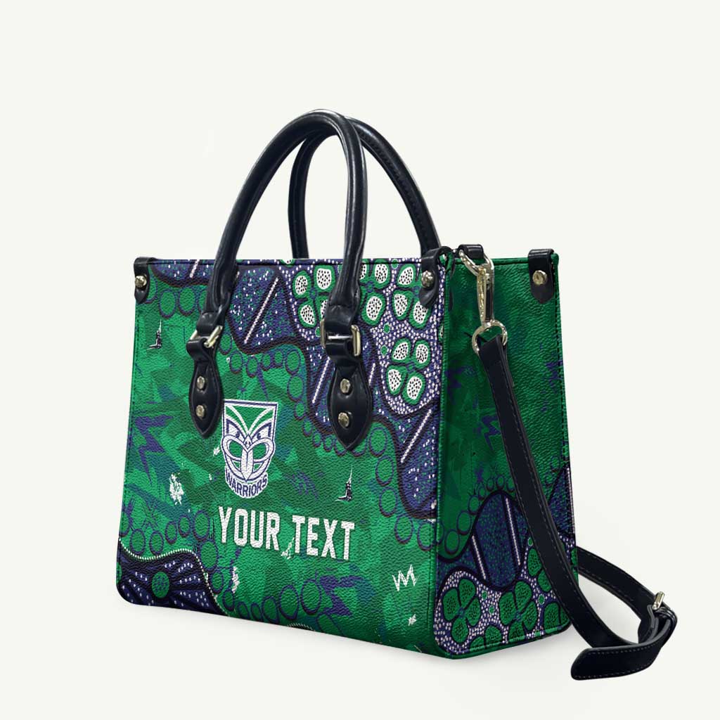 Personalized Newcastle Knights Leather Bag Aboriginal Pattern with Graffiti Style Design