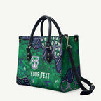 Personalized Newcastle Knights Leather Bag Aboriginal Pattern with Graffiti Style Design
