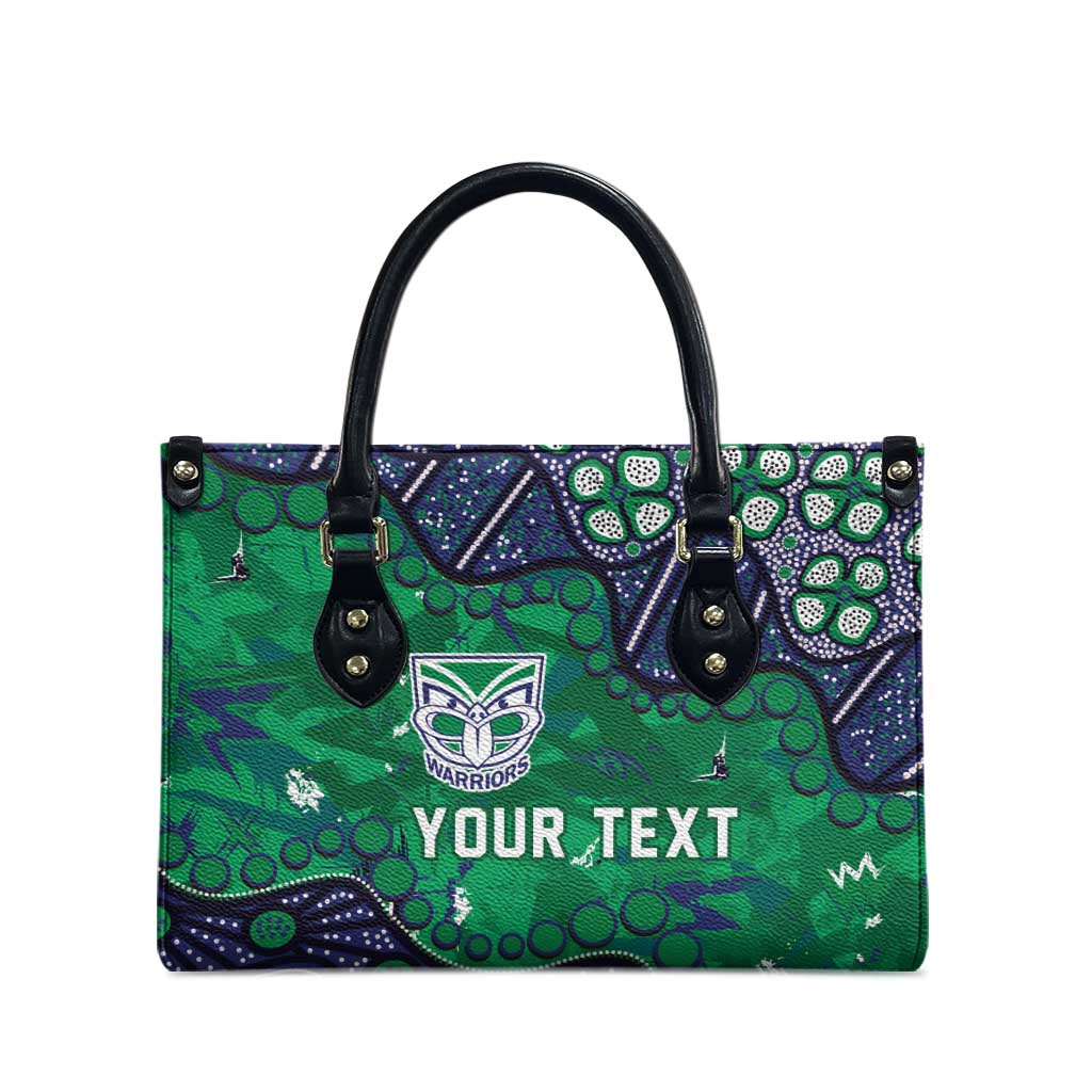 Personalized Newcastle Knights Leather Bag Aboriginal Pattern with Graffiti Style Design