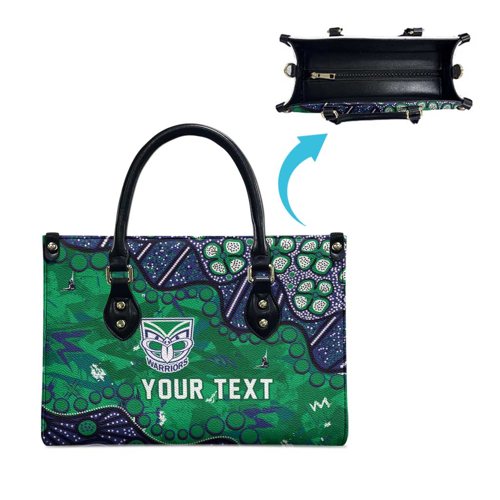 Personalized Newcastle Knights Leather Bag Aboriginal Pattern with Graffiti Style Design