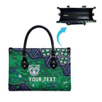 Personalized Newcastle Knights Leather Bag Aboriginal Pattern with Graffiti Style Design