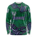 Personalized Newcastle Knights Long Sleeve Shirt Aboriginal Pattern with Graffiti Style Design