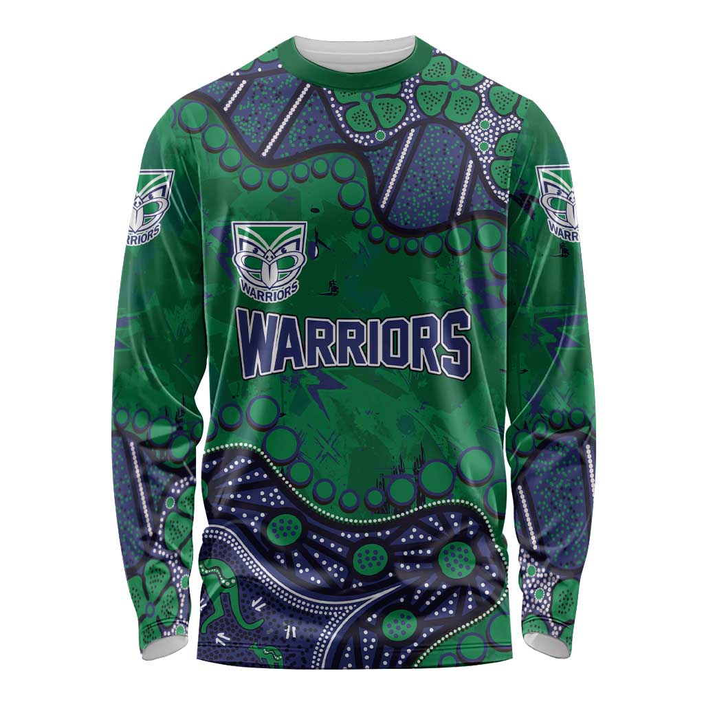 Personalized Newcastle Knights Long Sleeve Shirt Aboriginal Pattern with Graffiti Style Design