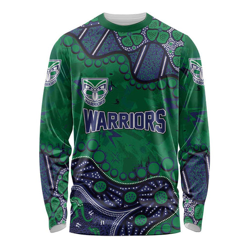Personalized Newcastle Knights Long Sleeve Shirt Aboriginal Pattern with Graffiti Style Design