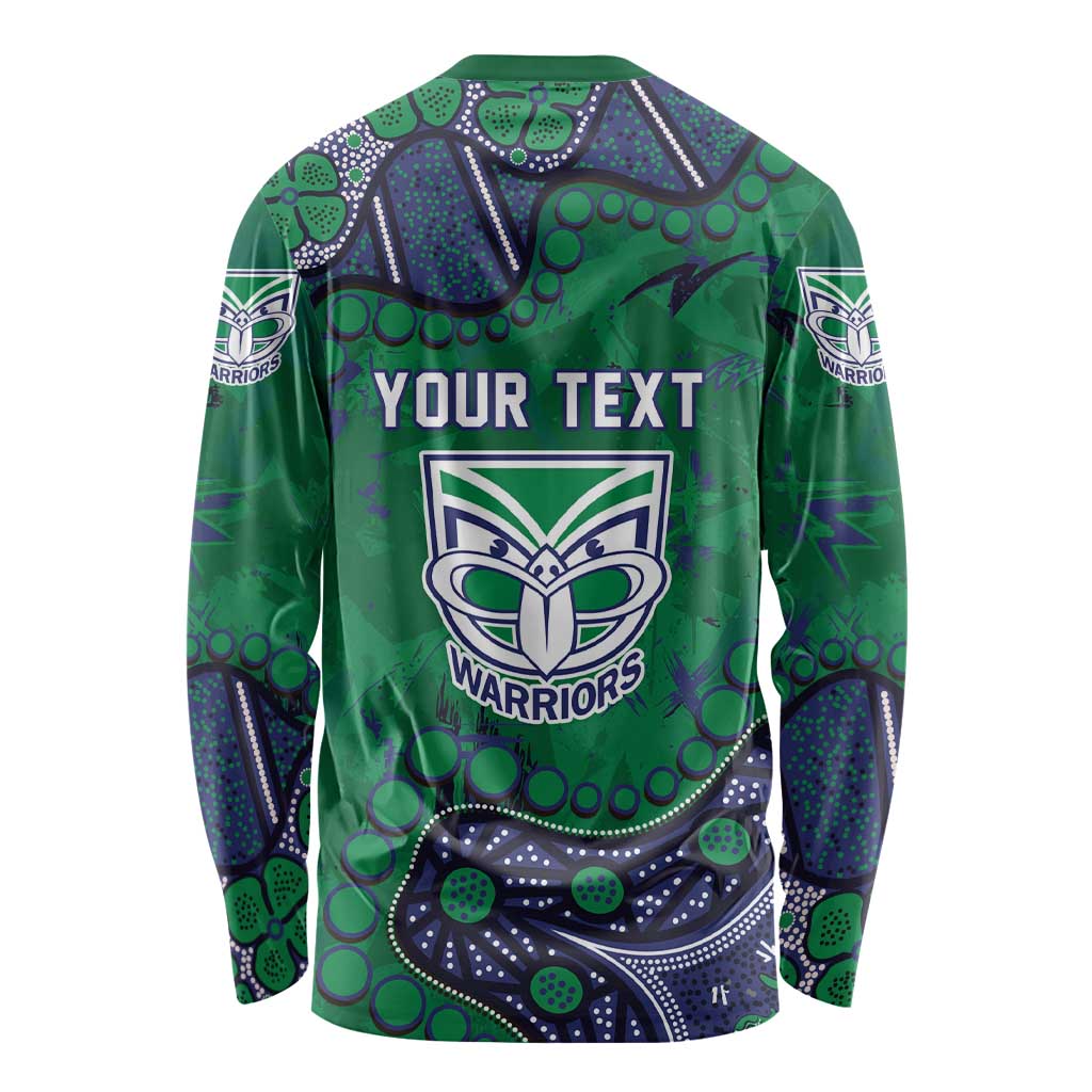Personalized Newcastle Knights Long Sleeve Shirt Aboriginal Pattern with Graffiti Style Design
