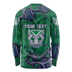 Personalized Newcastle Knights Long Sleeve Shirt Aboriginal Pattern with Graffiti Style Design