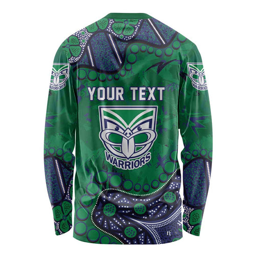 Personalized Newcastle Knights Long Sleeve Shirt Aboriginal Pattern with Graffiti Style Design
