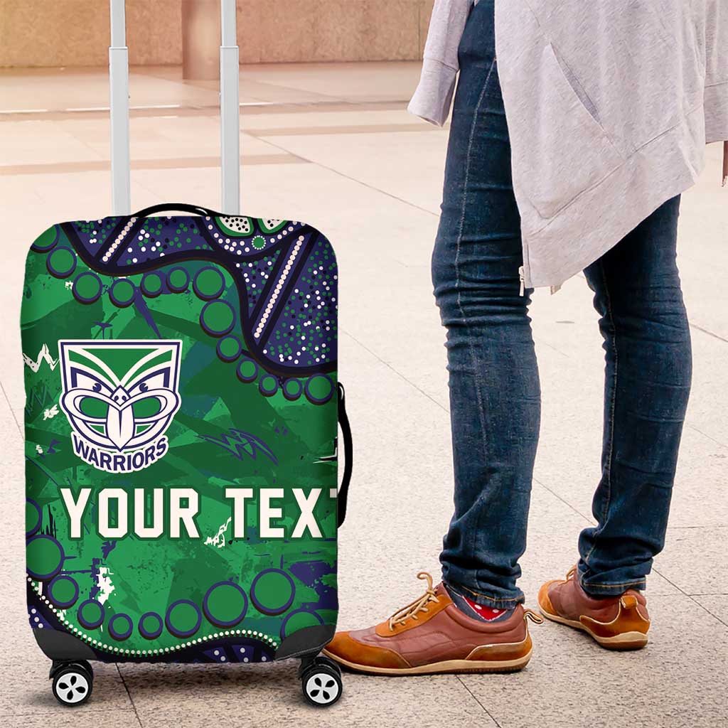 Personalized Newcastle Knights Luggage Cover Aboriginal Pattern with Graffiti Style Design