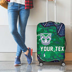 Personalized Newcastle Knights Luggage Cover Aboriginal Pattern with Graffiti Style Design