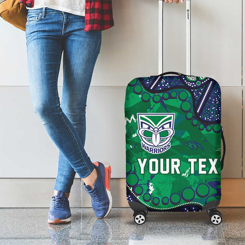 Personalized Newcastle Knights Luggage Cover Aboriginal Pattern with Graffiti Style Design