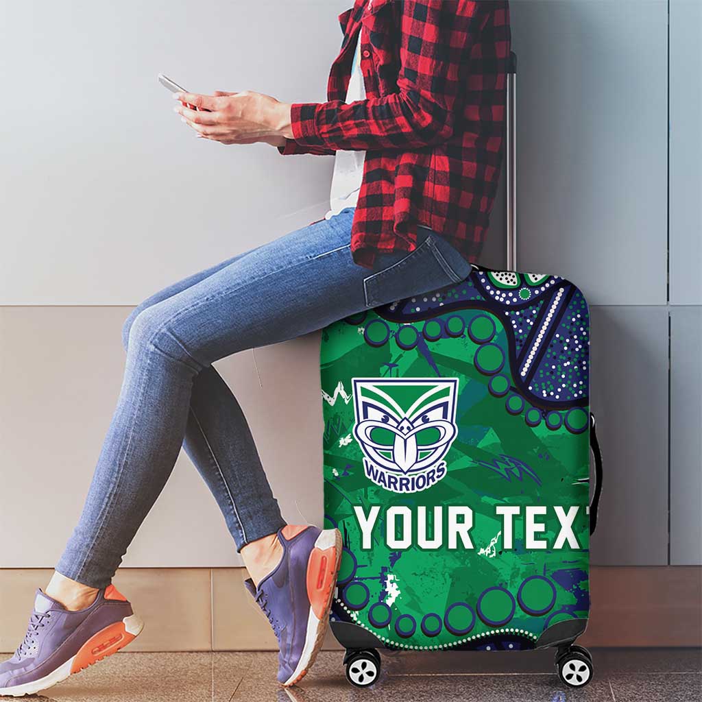 Personalized Newcastle Knights Luggage Cover Aboriginal Pattern with Graffiti Style Design