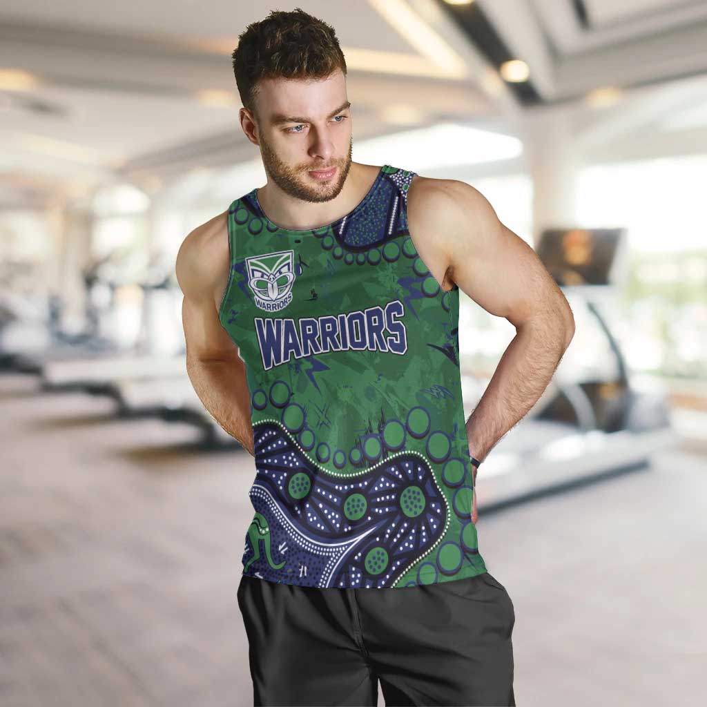 Personalized Newcastle Knights Men Tank Top Aboriginal Pattern with Graffiti Style Design