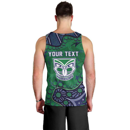 Personalized Newcastle Knights Men Tank Top Aboriginal Pattern with Graffiti Style Design
