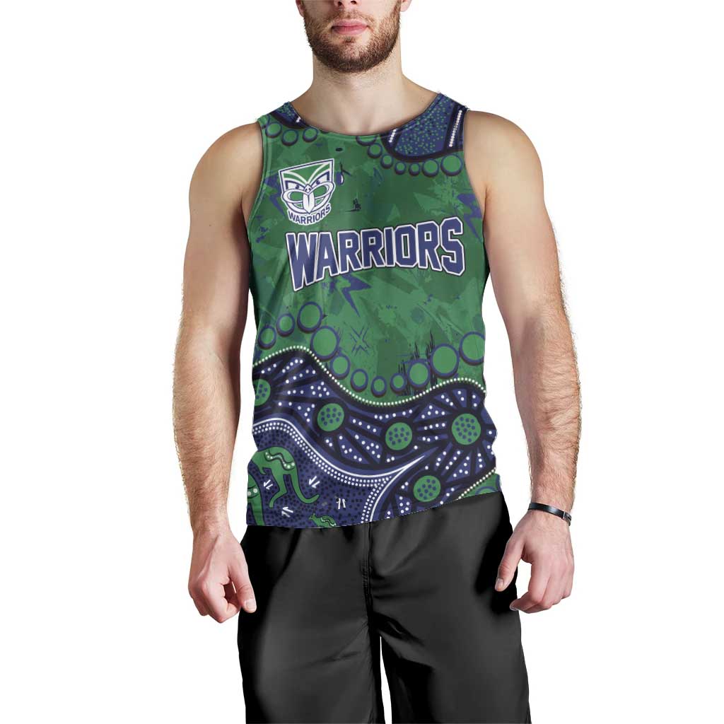 Personalized Newcastle Knights Men Tank Top Aboriginal Pattern with Graffiti Style Design