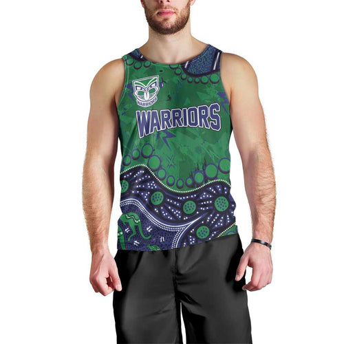 Personalized Newcastle Knights Men Tank Top Aboriginal Pattern with Graffiti Style Design