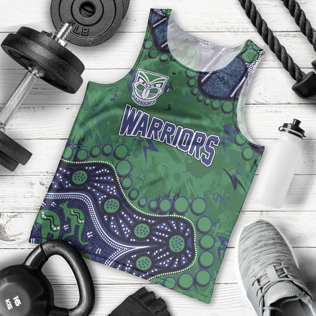 Personalized Newcastle Knights Men Tank Top Aboriginal Pattern with Graffiti Style Design