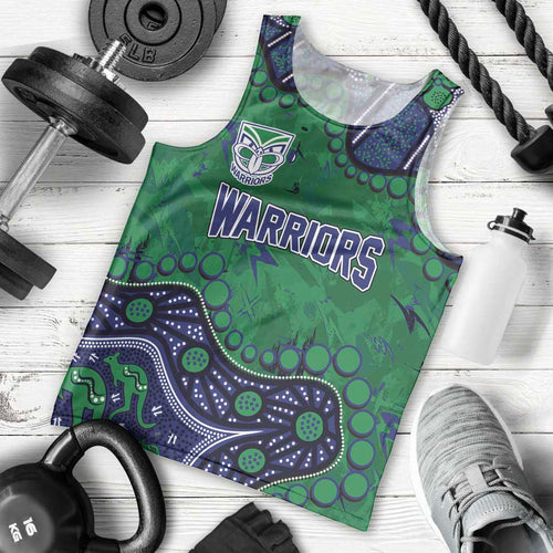 Personalized Newcastle Knights Men Tank Top Aboriginal Pattern with Graffiti Style Design