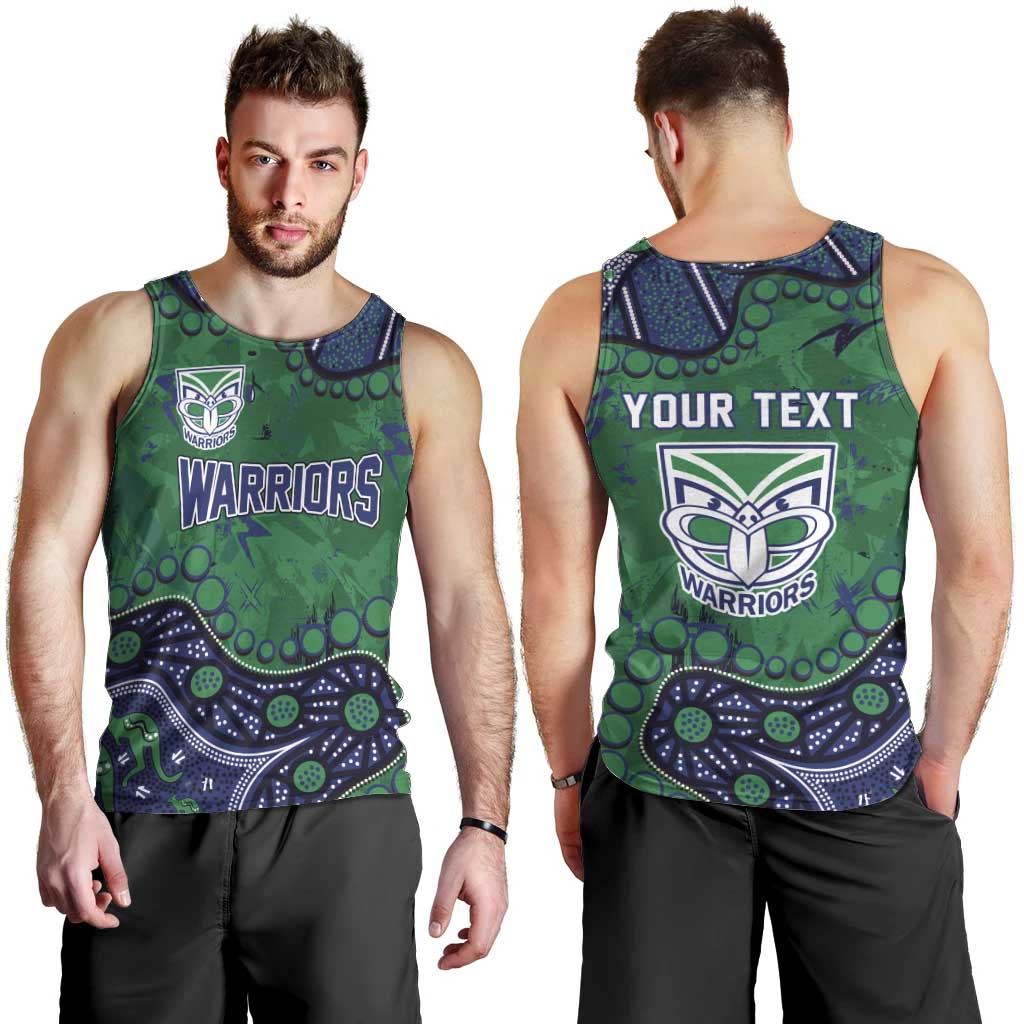 Personalized Newcastle Knights Men Tank Top Aboriginal Pattern with Graffiti Style Design