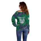 Personalized Newcastle Knights Off Shoulder Sweater Aboriginal Pattern with Graffiti Style Design